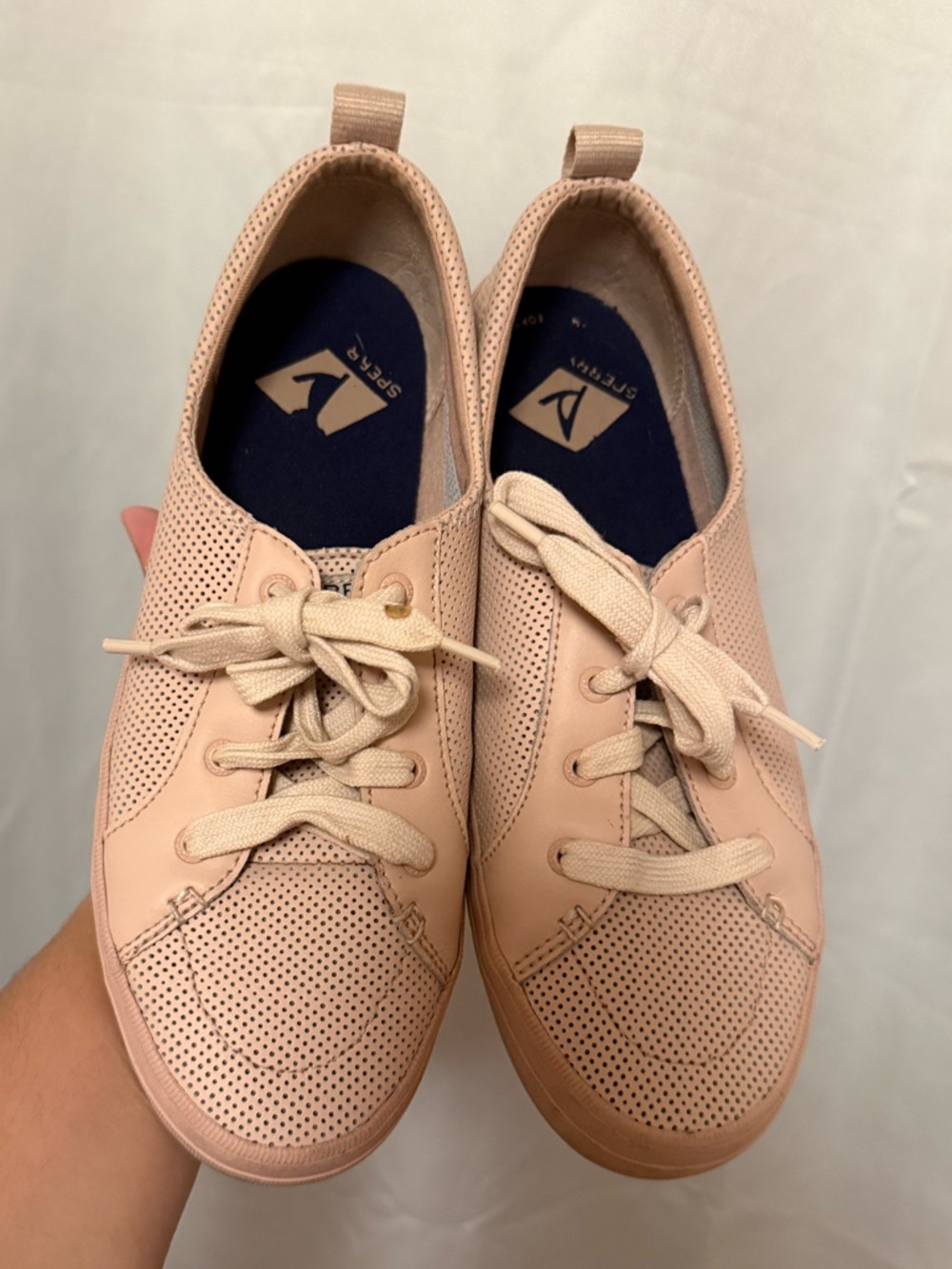 Sperry Blush Pink Perforated Lace-Up Women's Sneakers